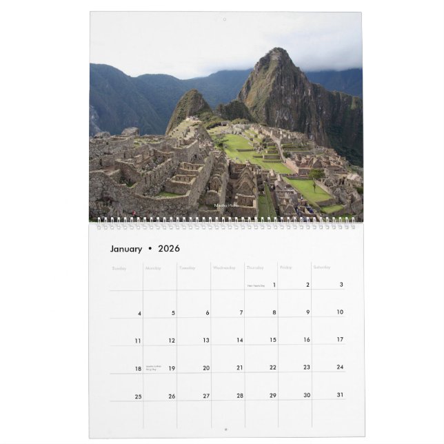 Calendrier de nature du Pérou (Jan 2026)