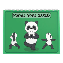Calendrier de pandas en postures de yoga