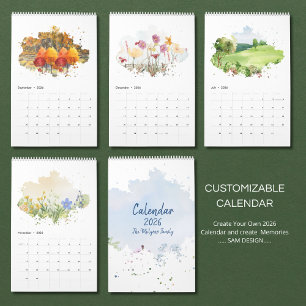 Calendrier de paysage à l'aquarelle 2026 Nature