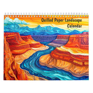 Calendrier de paysage en papier enroulé