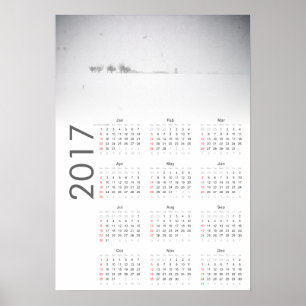 Calendrier de paysage enneigé 2017 Affiche