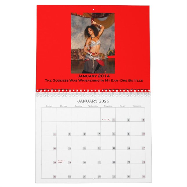 Calendrier de photo de danse de ventre 2014 (Jan 2026)
