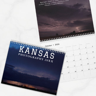 Calendrier de photographie de Kansas paysages et t