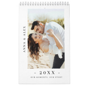 Calendrier de photos de couple moderne minimaliste