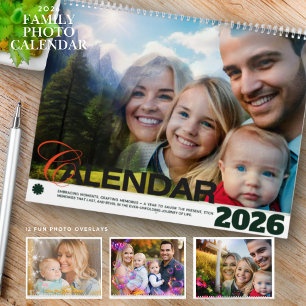 Calendrier de photos de famille 2026 avec filtres
