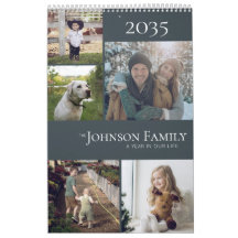 Calendrier de photos de famille de couleur élégant