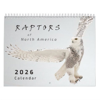 Calendrier de photos de rapaces d'Amérique du Nord
