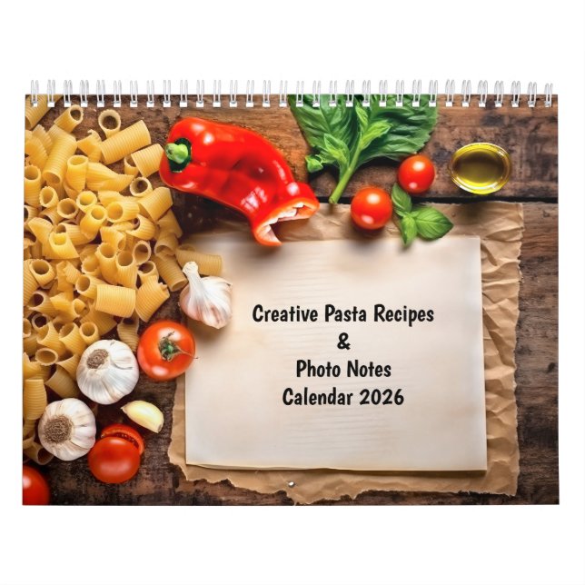 Calendrier de recettes de pâtes créatives et notes (Protection)