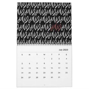 Calendrier de script de stylet de marqueur moderne