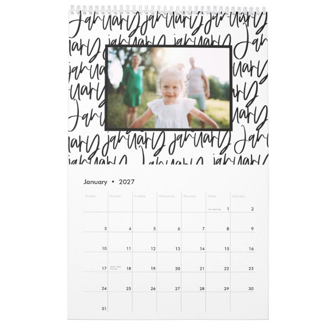 Calendrier de script photo du stylo de marque mode (Jan 2027)