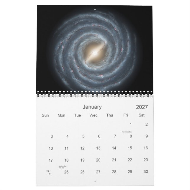Calendrier de système solaire (Jan 2027)