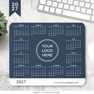 Calendrier de tapis de souris Logo Entreprise Bleu