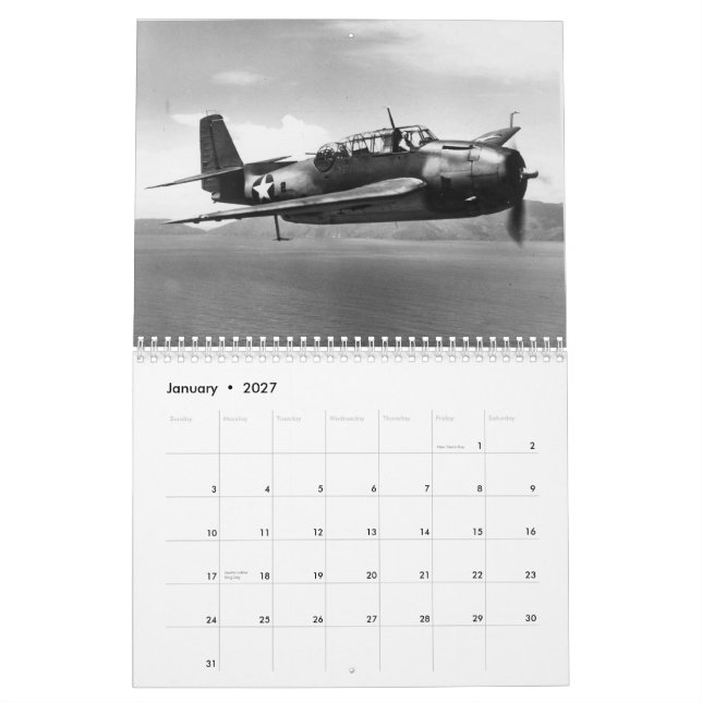 Calendrier de vengeur de TBF (Jan 2027)