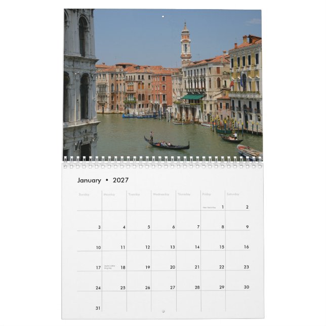 Calendrier de Venise (Jan 2027)
