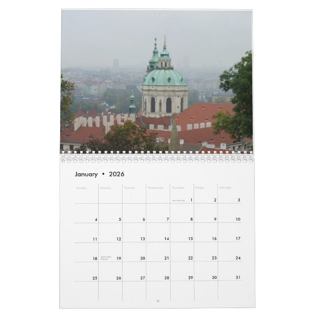 Calendrier de voyage de Prague 2013 (Jan 2026)