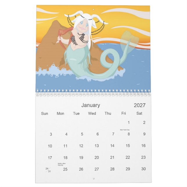 Calendrier de zodiaque (Jan 2027)
