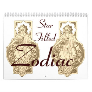 Calendrier de zodiaque rempli par étoile