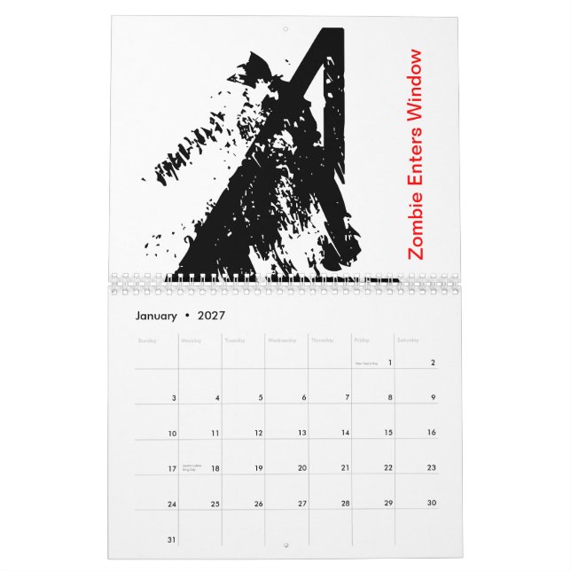 Calendrier de zombis.  Pouvez-vous les identifier (Jan 2027)