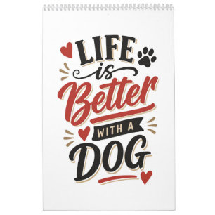Calendrier Décoration murale pour amateur de chiens - La vie 