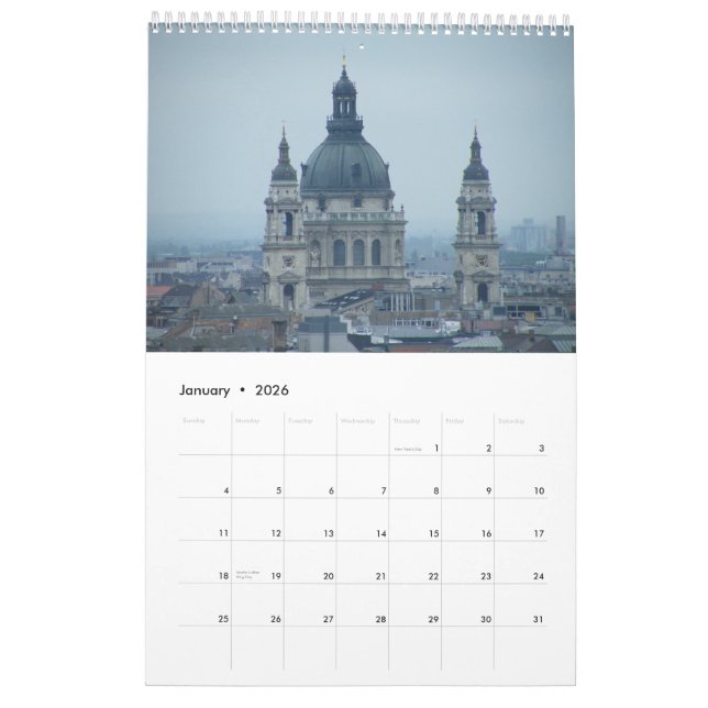 Calendrier d'églises hongrois 2013 (Jan 2026)