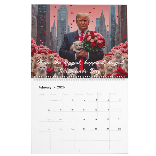 Calendrier des 12 mois du président Donald J. Trum (Feb 2026)