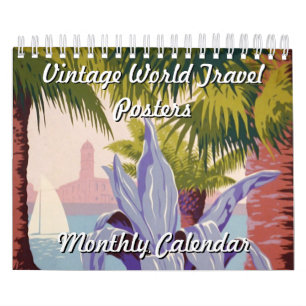 Calendrier des affiches de voyage du monde vintage