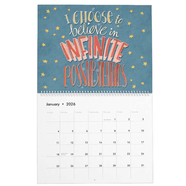 Calendrier des Affirmations "Je choisis" (Jan 2026)