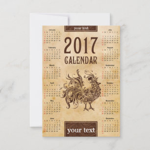 Calendrier des cartes 2017 chinois