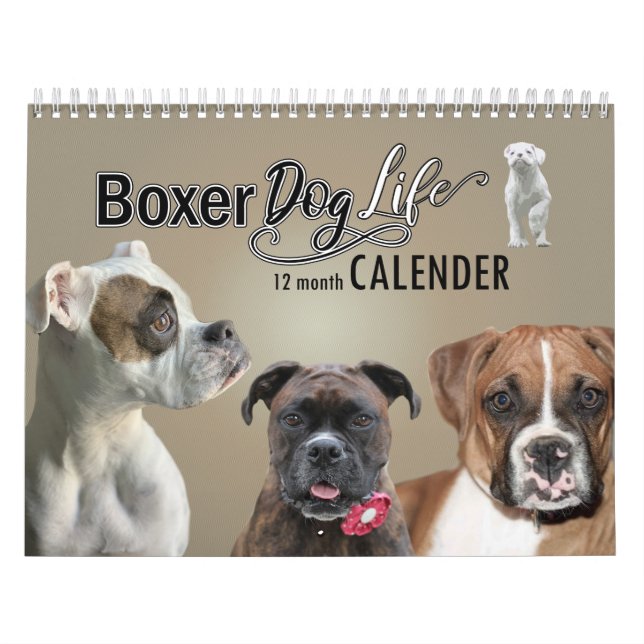 Calendrier des chiens de boxe, 12 mois de la vie d (Protection)