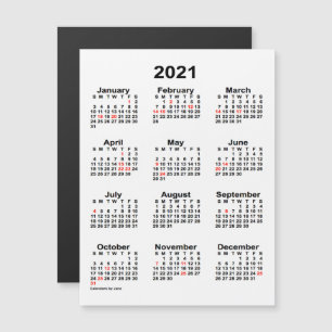 Calendrier des fêtes 2021 par Janz 4x5 Magnet