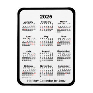 Calendrier des fêtes noires 2025 par Janz Magnet
