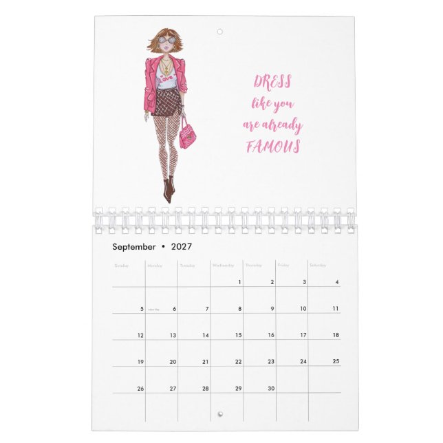 Calendrier des filles mode (Sep 2027)