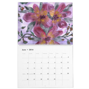 Calendrier des fleurs d'aquarelle