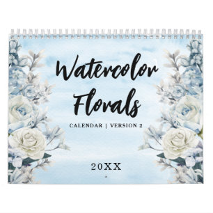 Calendrier des fleurs d'aquarelle