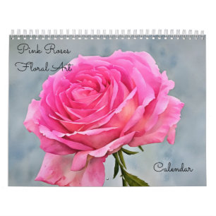 Calendrier des fleurs d'art rose Roses Florales