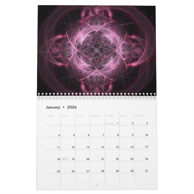 Calendrier des fractales 2012 d'Apophysis (Jan 2026)