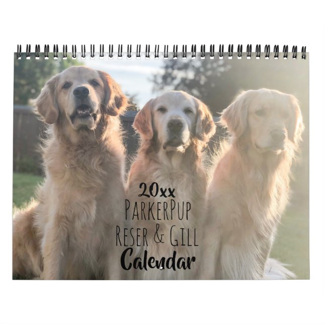 Calendrier des Golden Retriever ParkerPup et Frien (Protection)