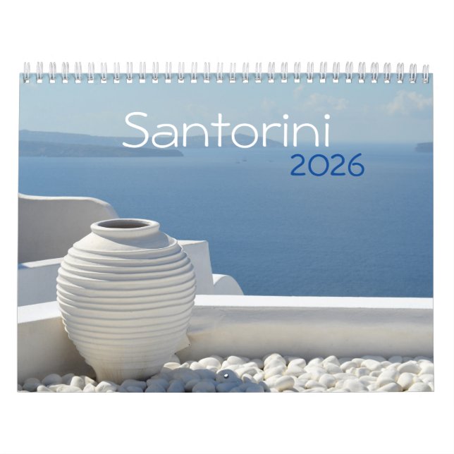 Calendrier des îles grecques de Santorin 2026 (Protection)