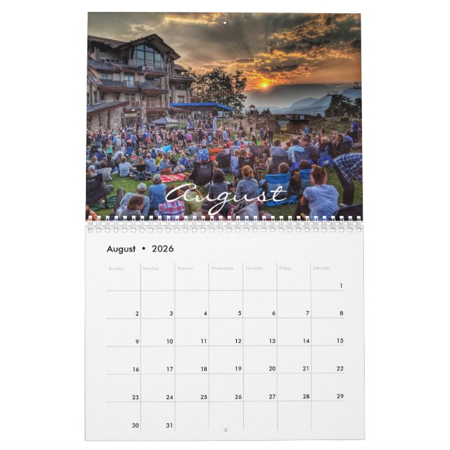 Calendrier des images dans et autour de Telluride (Aug 2026)