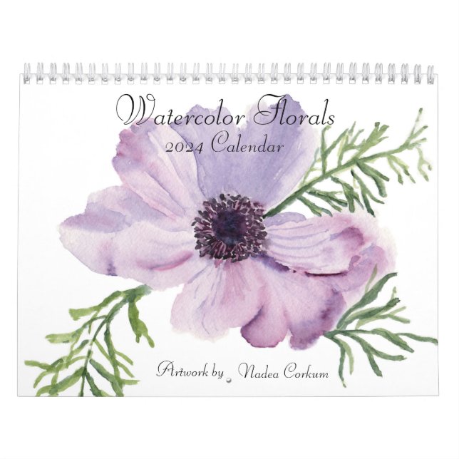Calendrier des murs floraux aquarelle (Protection)