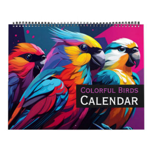 Calendrier des oiseaux colorés
