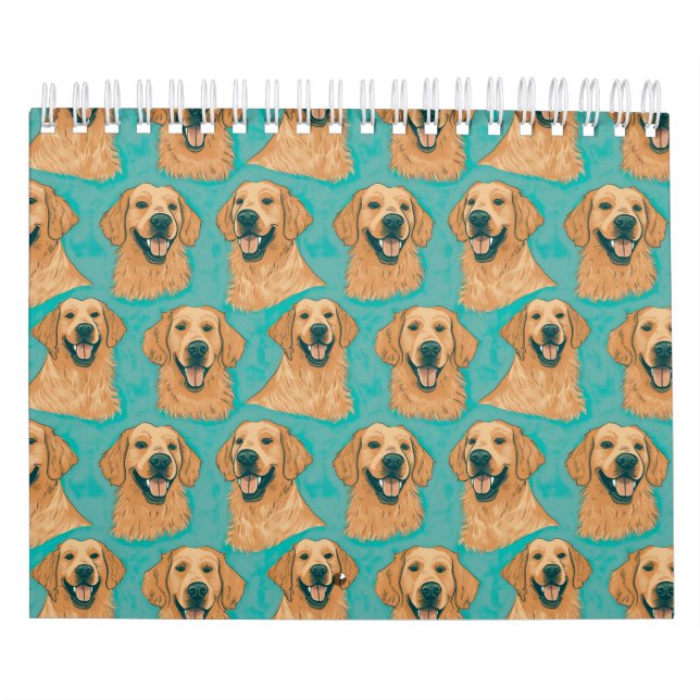 Calendrier des ordinateurs de bureau Golden Retrie (Protection)