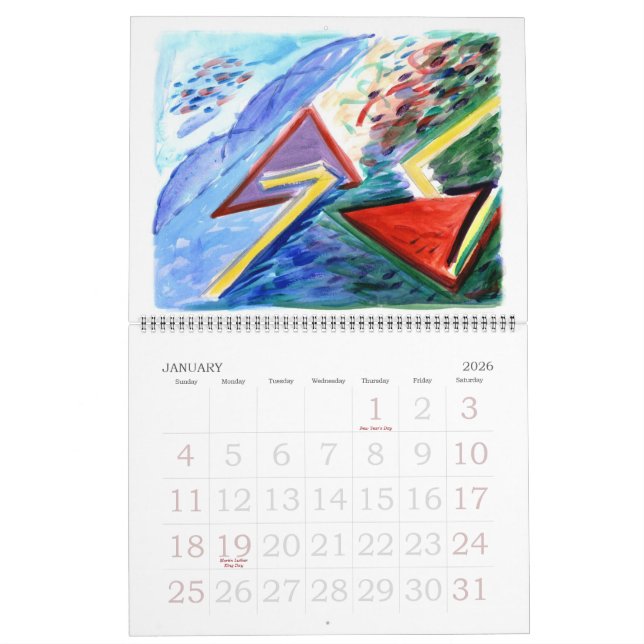 Calendrier des peintures Abstraites (Jan 2026)