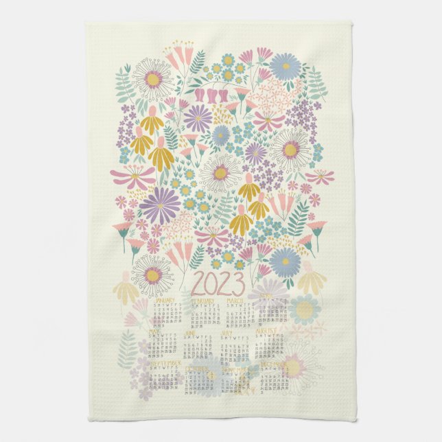 Calendrier des prés Serviette de cuisine (Vertical)