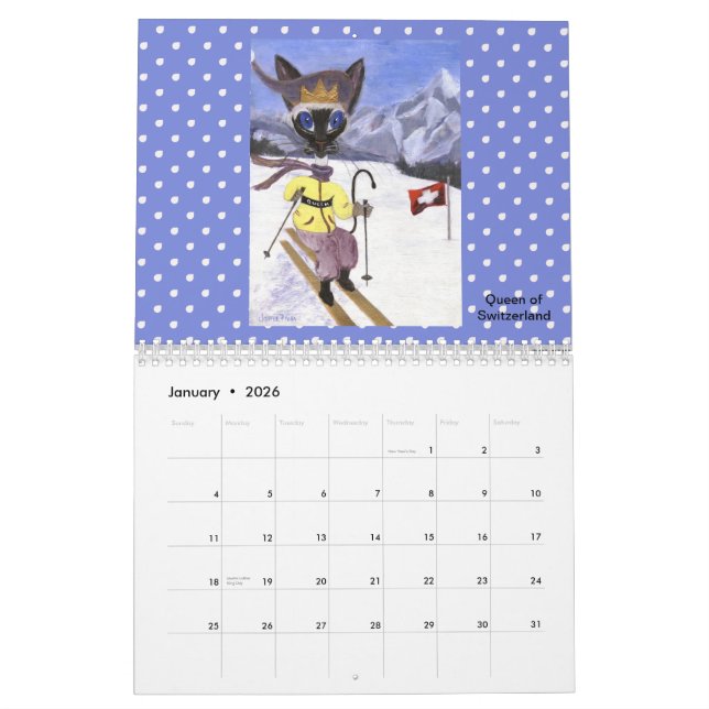 Calendrier des reines de Siamese - 2015 (Jan 2026)