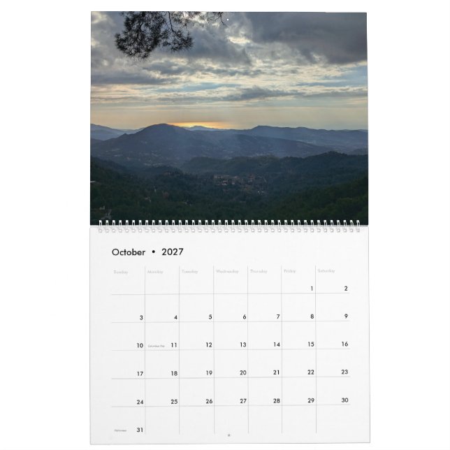 Calendrier des Troodos de Chypre (Oct 2027)