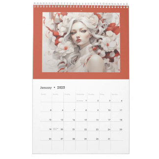 Calendrier Design d'art féminin élégant