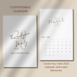 Calendrier Design minimaliste et épuré