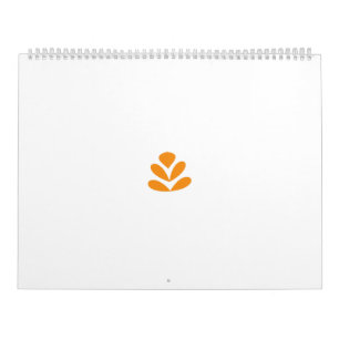 Calendrier Design orangé style fleur sur fond sombre