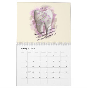 Calendrier Désir ou devise pour chaque mois. Cadeau dentaire